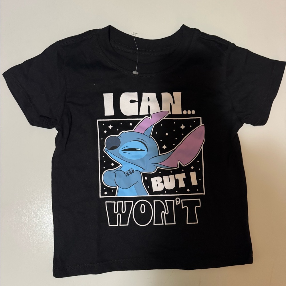 Disney Black T-Shirt with Blue and Pink Character